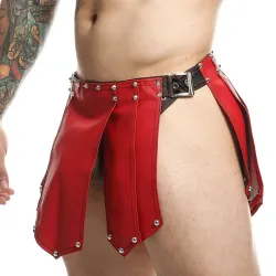 MOB Eroticwear Jupe homme Sm Roman Skirt Rouge-Noire